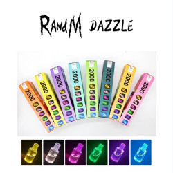 Original Randm Dazzle Disposable Pod Device Kit Cigarettes 1100mAh Battery 2000 Puffs Prefilled 6ml Cartridge Vape Pen with RGB Light Vs Bar XXL